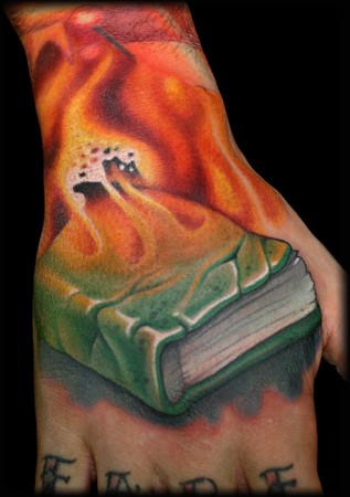 Looking for unique  Tattoos? Burning book